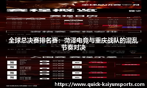 全球总决赛排名赛：菏泽电竞与重庆战队的混乱节奏对决