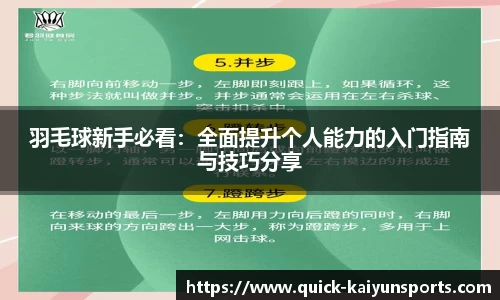 羽毛球新手必看：全面提升个人能力的入门指南与技巧分享